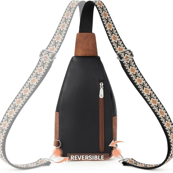 Sling Bag for Women Crossbody Purse Crossbody Bag Leather Chest Bag with Adjusta - Picture 6 of 8